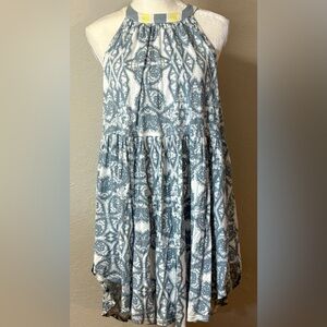 Free People Gray and White Patterned Tank Top